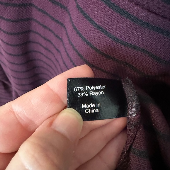 Lane Bryant Burgundy Stripped Pullover Shift Dress w/Pockets, 3/4sleeves - 14/16 - Picture 7 of 9